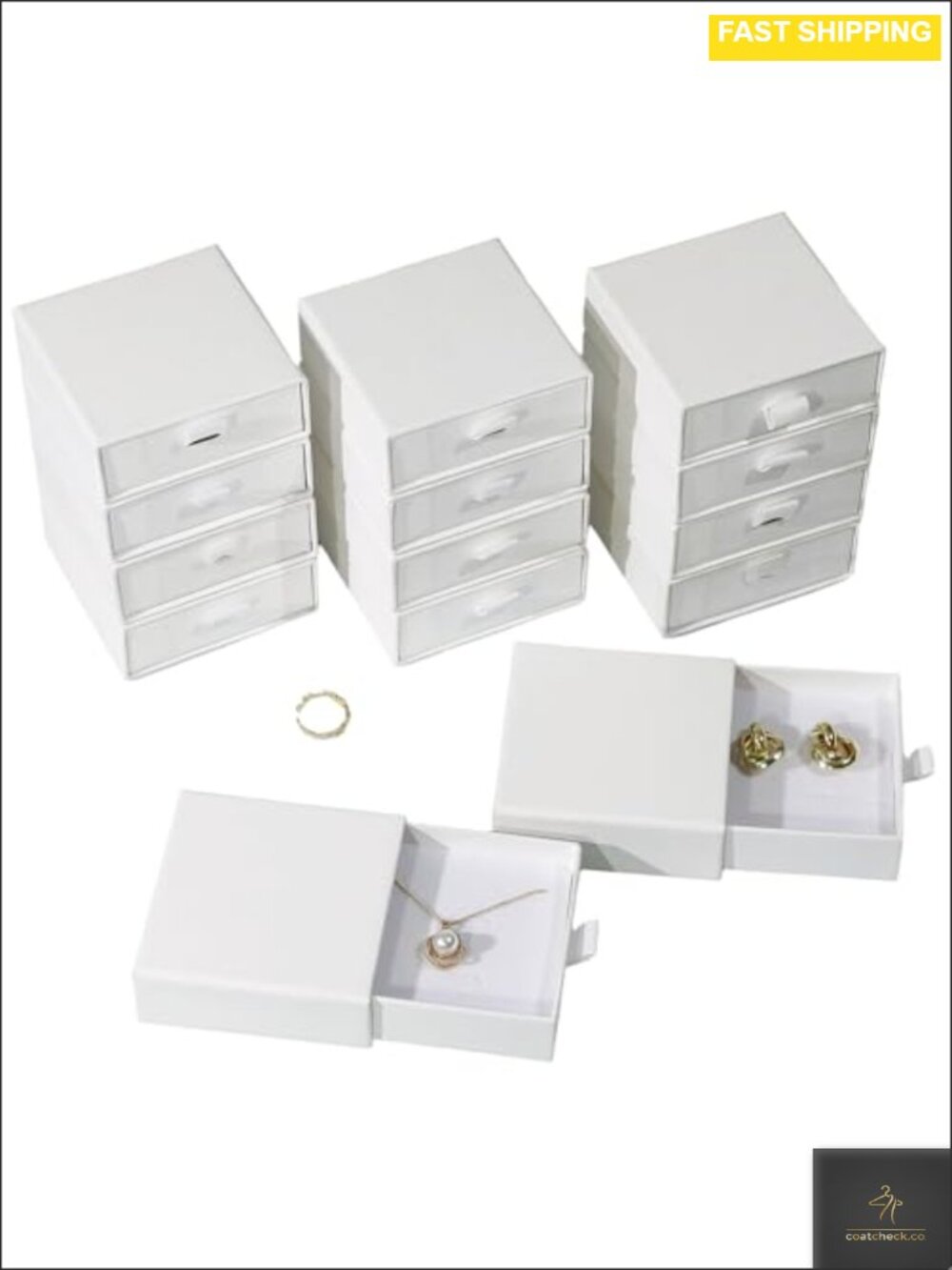40pk Small Jewelry Gift Boxes 3.54in Cardboard Drawer Display for Ring Necklace
